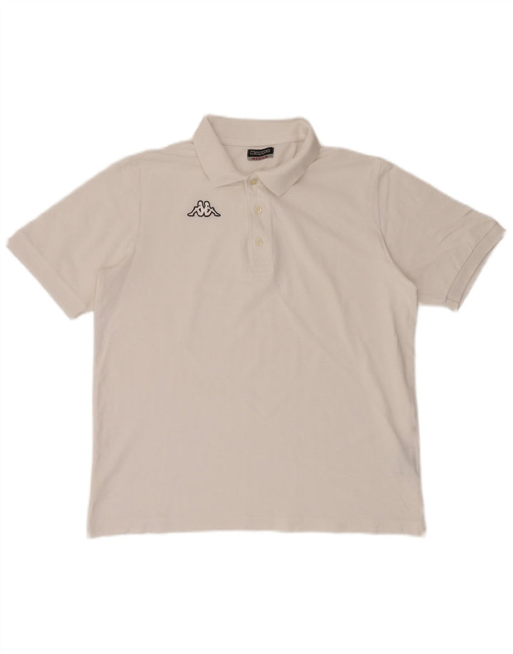 KAPPA herre poloshirt Medium hvid bomuld
