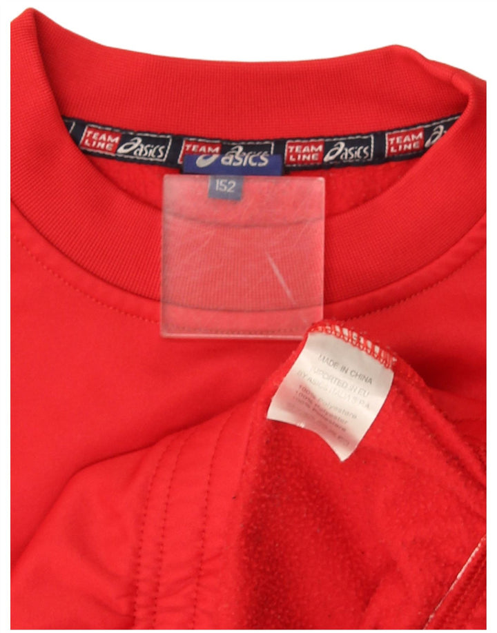 Asics Boys Graphic Sweatshirt Jumper 11-12 År Rød Polyester