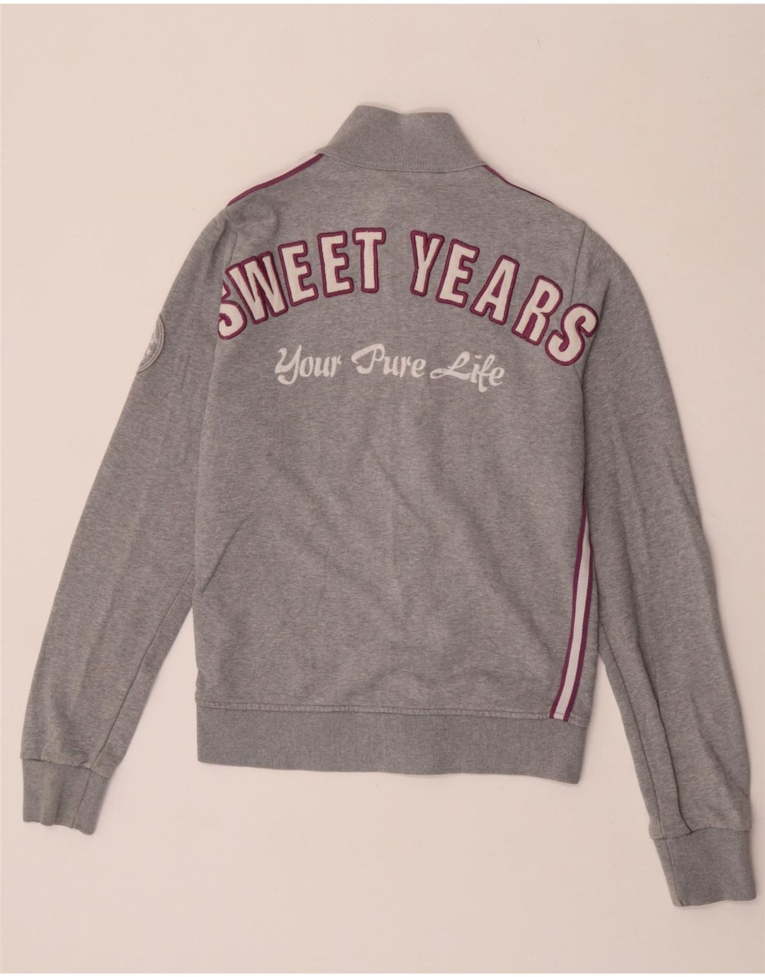 Sweet Years Womens Grafisk træningsdragt Topjakke UK 12 Medium Grey Bomuld