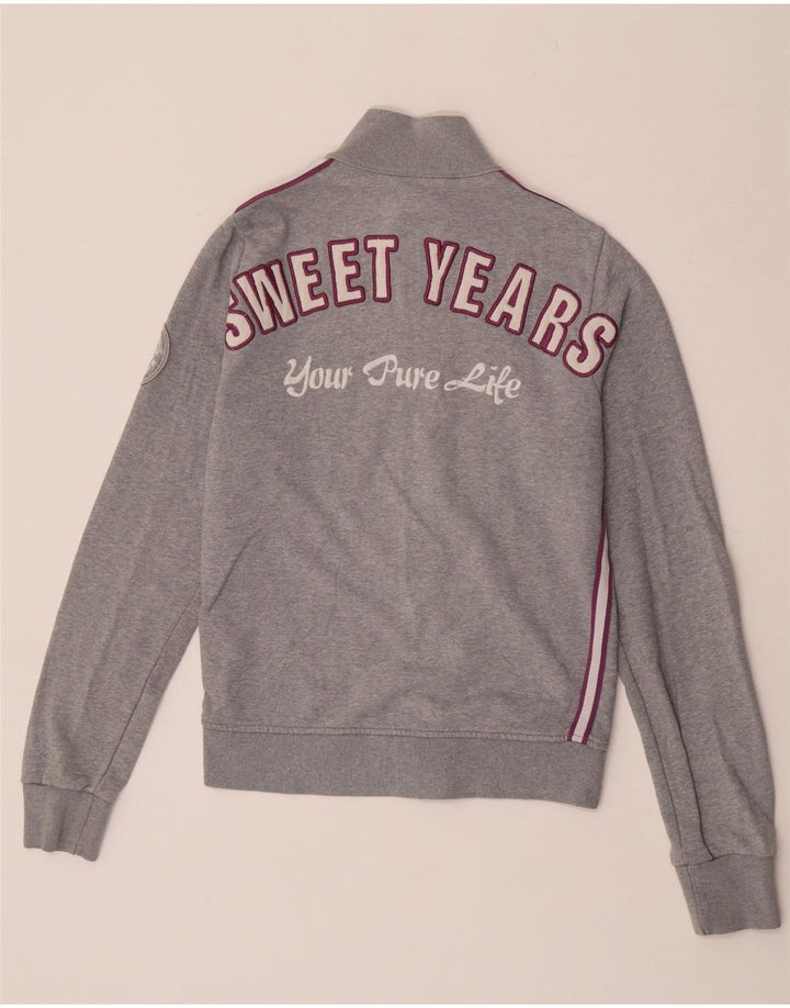 Sweet Years Womens Grafisk træningsdragt Topjakke UK 12 Medium Grey Bomuld