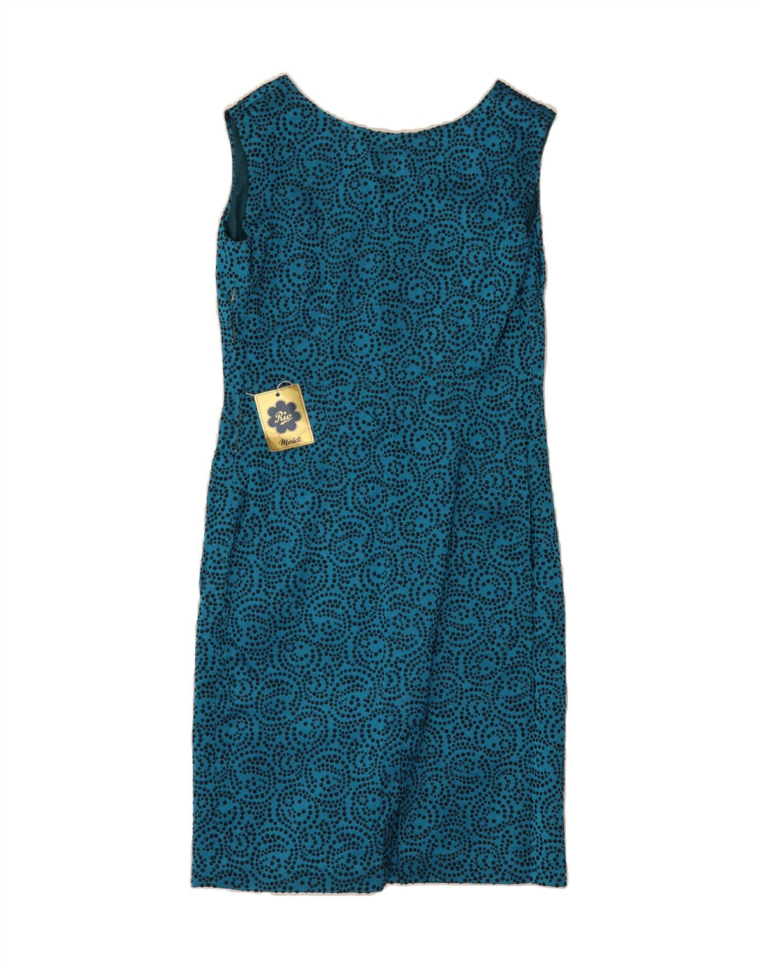 RIO Womens Sleeveless Sheath Dress EU 42 Large Blue Spotted Vintage Rio and Second-Hand Rio from Messina Hembry 