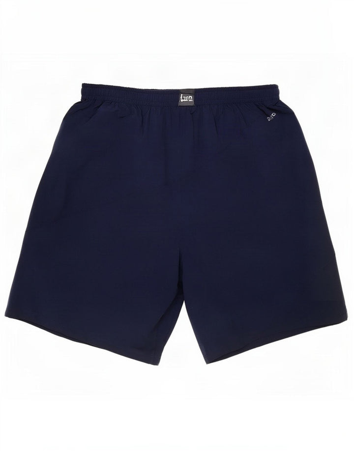 Nike Herre Dri Fit sportsshorts store marineblå stribet polyester