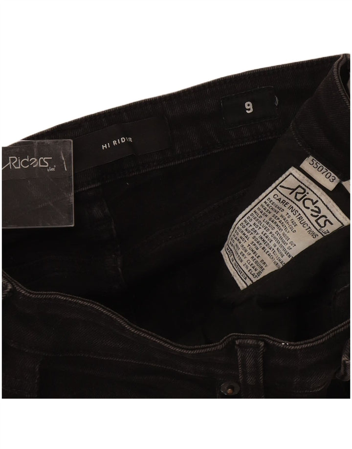 LEE Kvinder Ryttere Højtaljede Skinny Jeans US 9 Medium W24 L27 Sort Bomuld