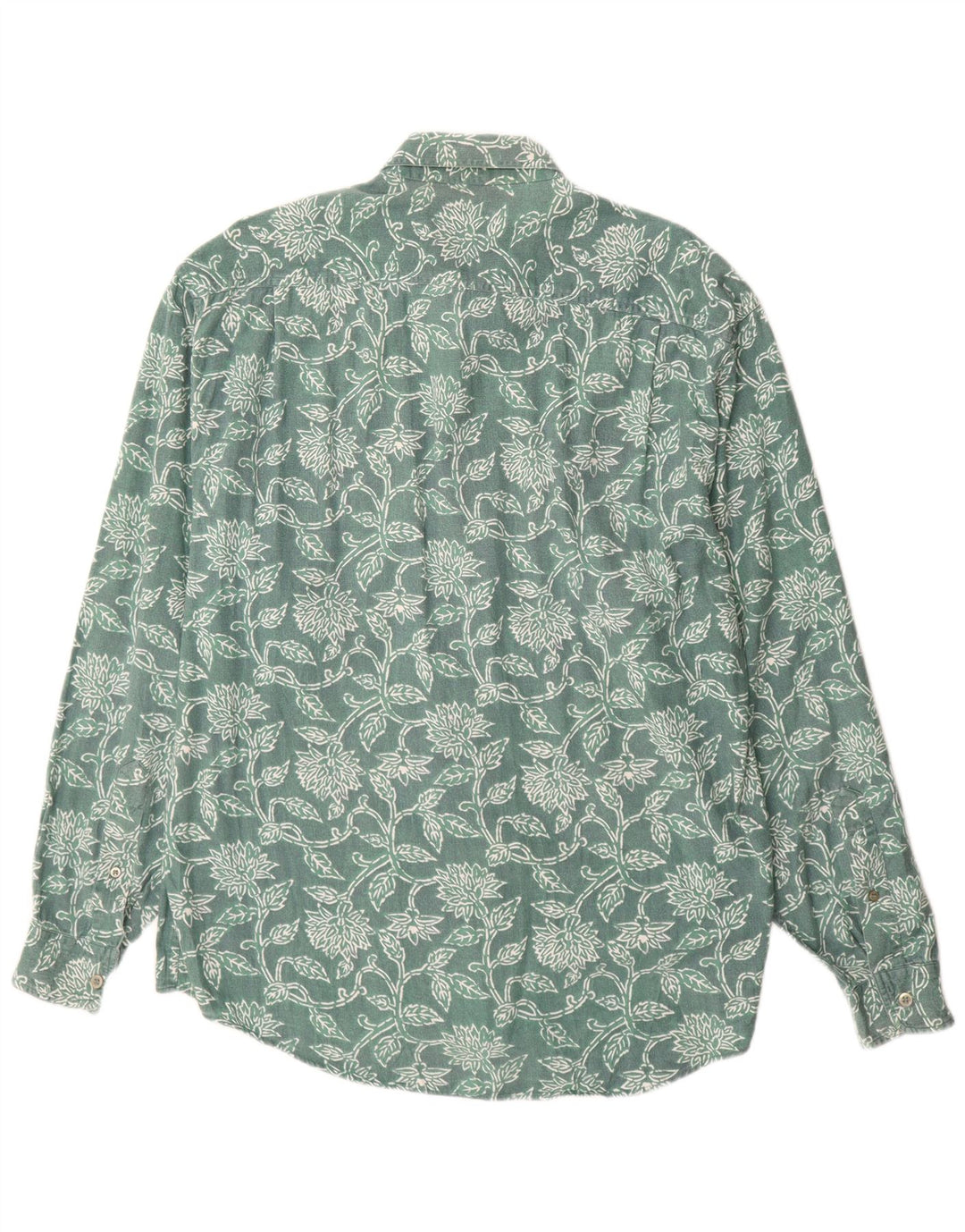 Vintage herreskjorte stor grøn blomsterviscose
