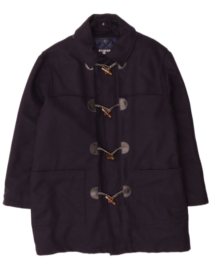 NORTH POLE Herre Duffle Coat UK 40 Large Navy Blue Wool