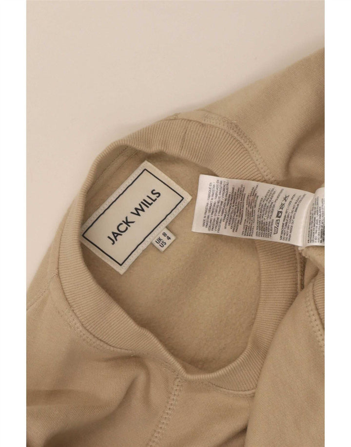 Jack Wills Dame Oversized Sweatshirt Jumper UK 8 Small Beige Bomuld