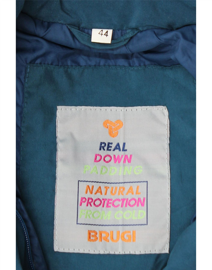 BRUGI Dame Oversized hættepolstret frakke IT 44 Medium Blue Polyester