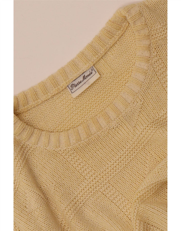 VINTAGE Herre sweater med rund hals, medium gul