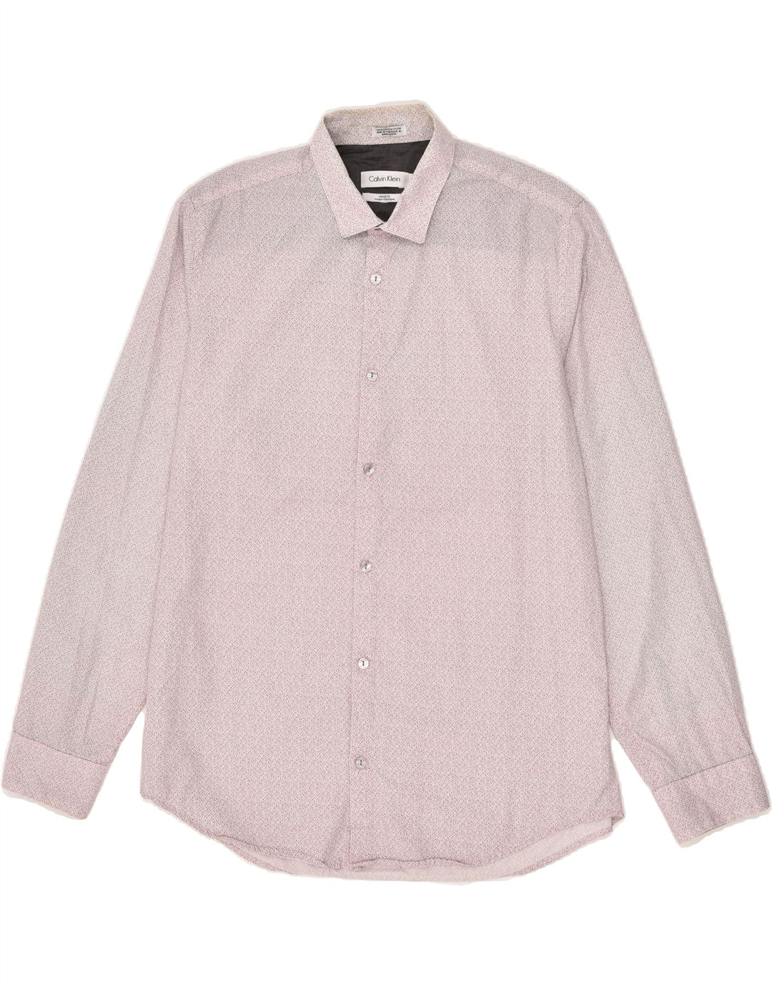 CALVIN KLEIN Mens Classic Fit Shirt Medium Pink Spotted Cotton Vintage Calvin Klein and Second-Hand Calvin Klein from Messina Hembry 