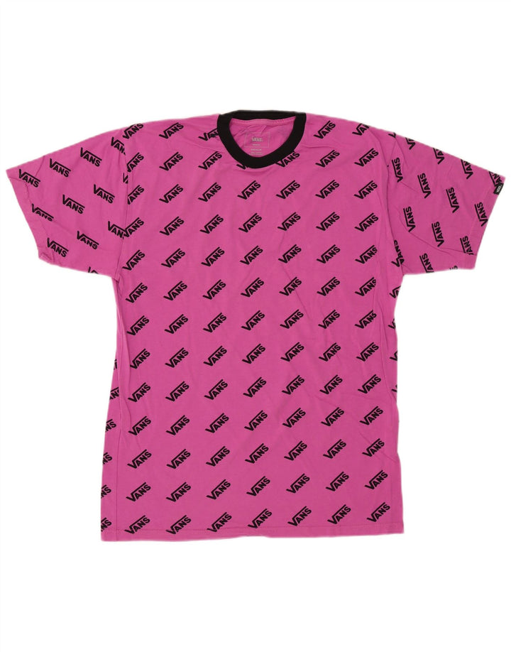 Vans Herre Premium grafisk T-shirt Top Medium Pink Bomuld