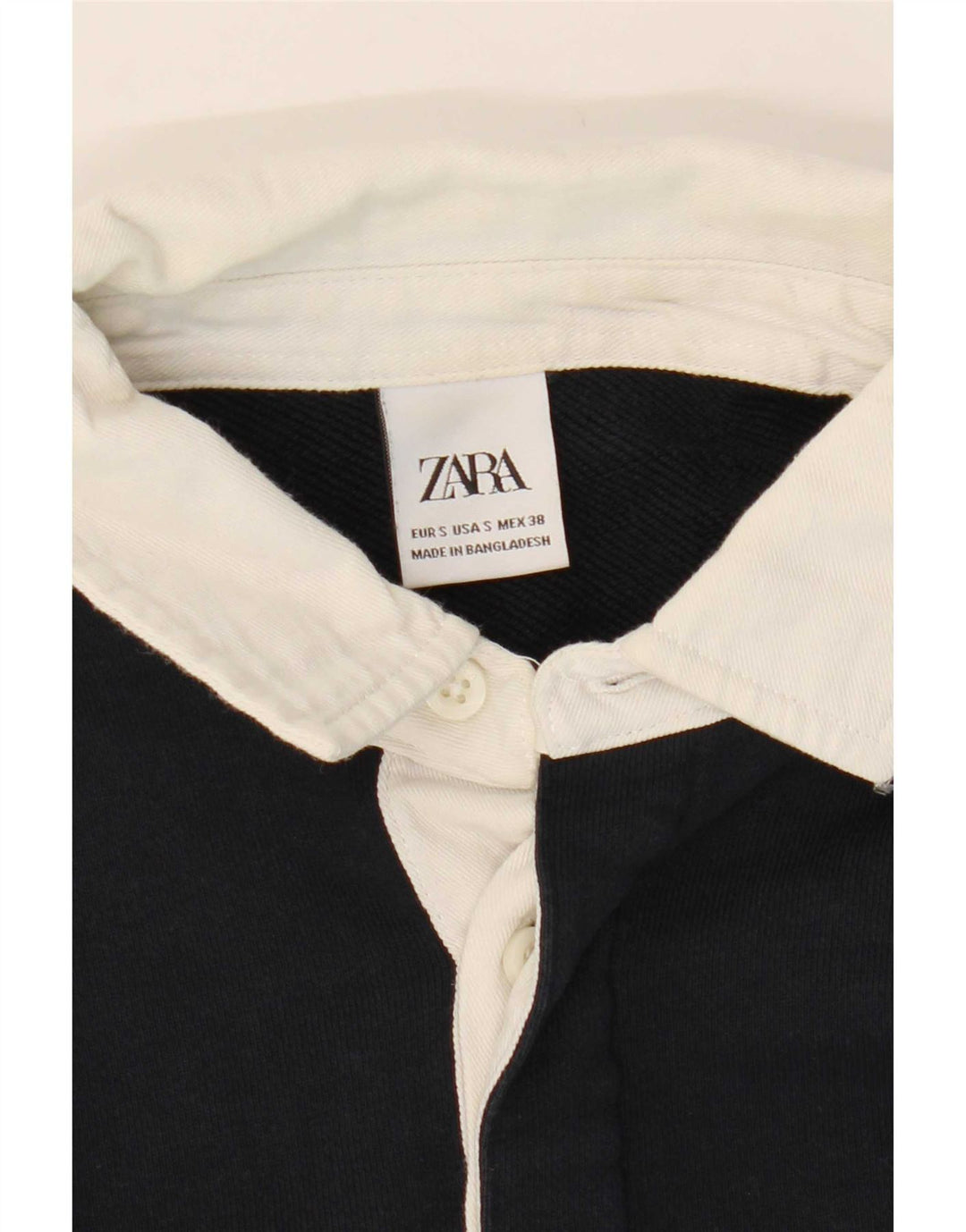 Zara Herre Polo Neck Sweatshirt Jumper Small Navy Blue Colourblock