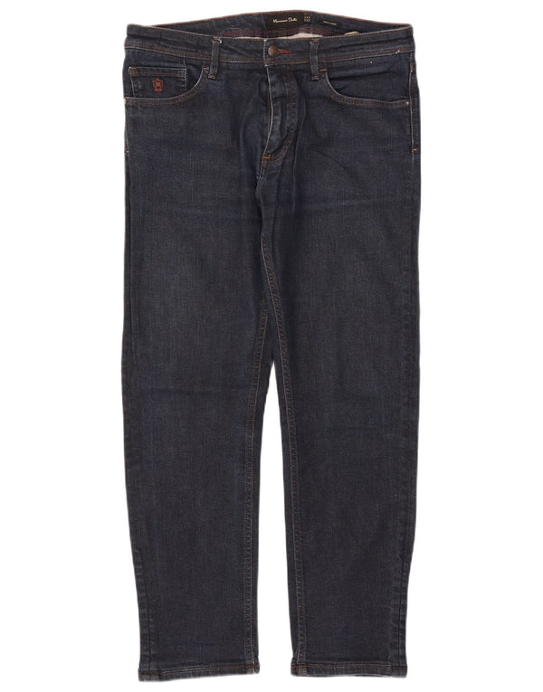 Massimo Dutti Herre Slim Jeans EU 42 Large W32 L28 Marineblå Bomuld
