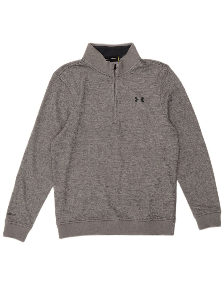 Under Armour Herre Zip Neck Sweatshirt Jumper lille grå polyester