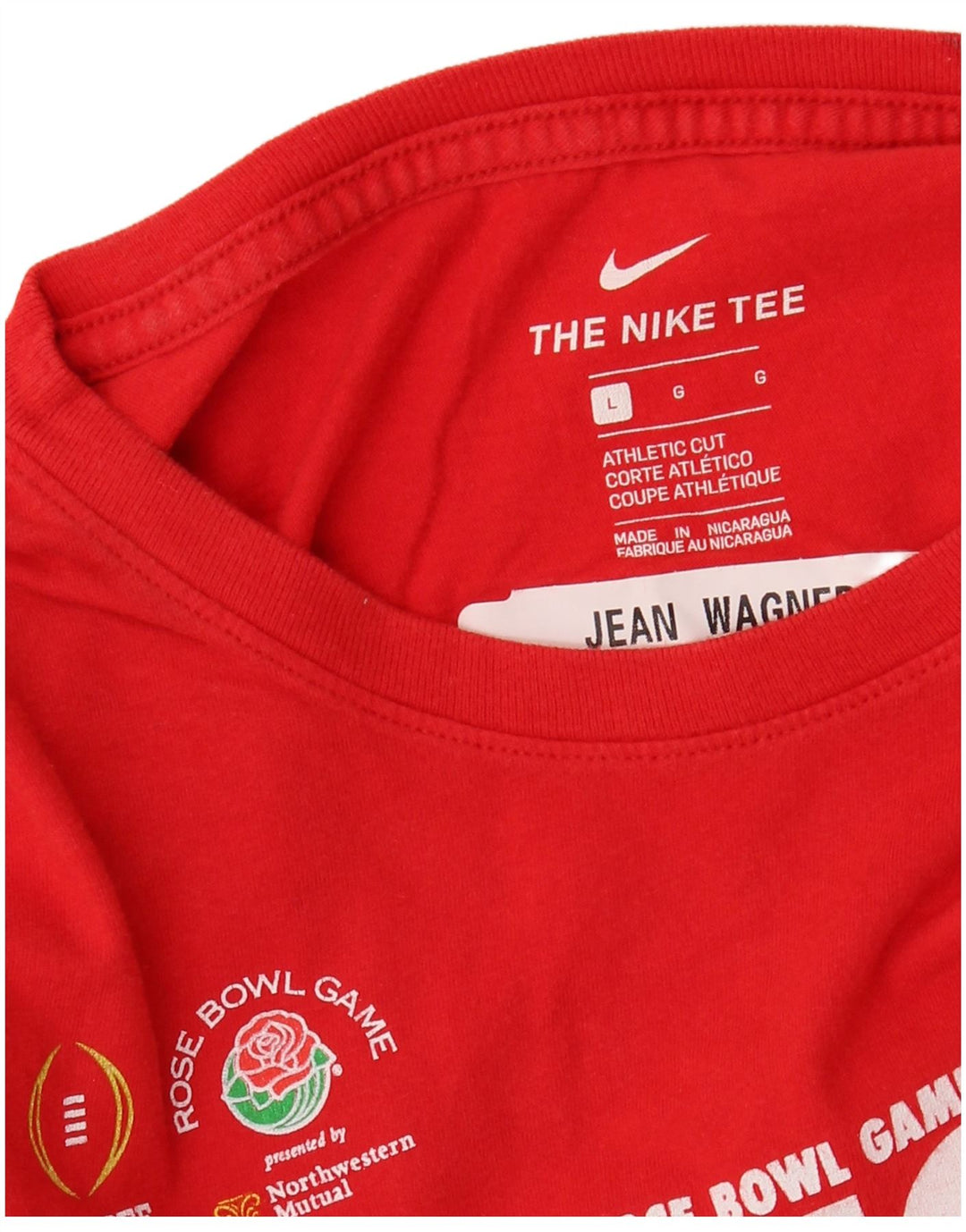 NIKE Womens Athletic Cut Graphic T-Shirt Top UK 16 Large Red