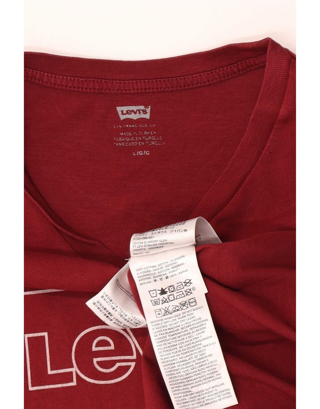 Levi's Herre grafisk T-shirt Top Stor rød bomuld