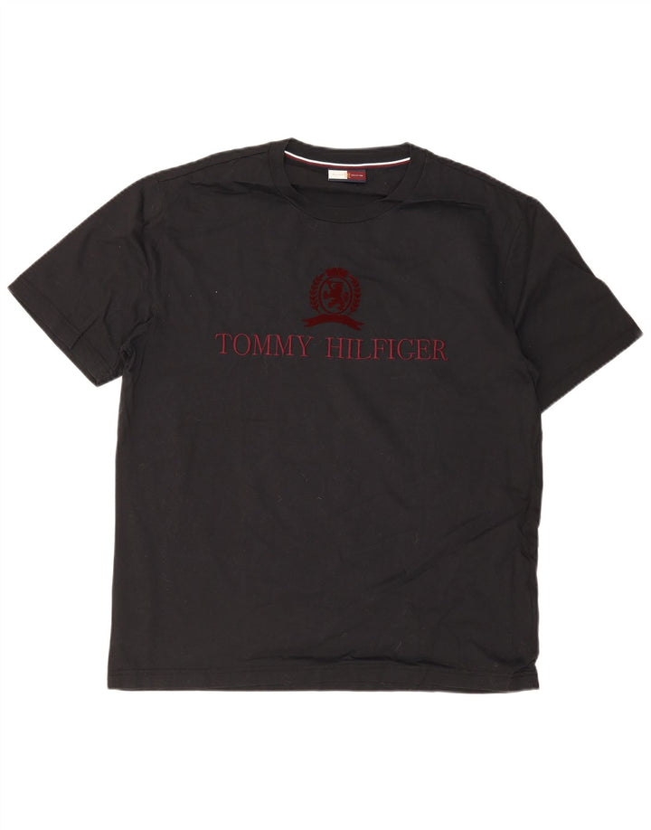 Tommy Hilfiger Herre Grafisk T-Shirt Top Stor Sort Bomuld