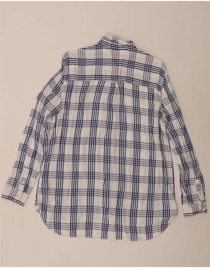 Tommy Hilfiger Oversized skjorte til kvinder UK 18 XL Hvid ternet viskose
