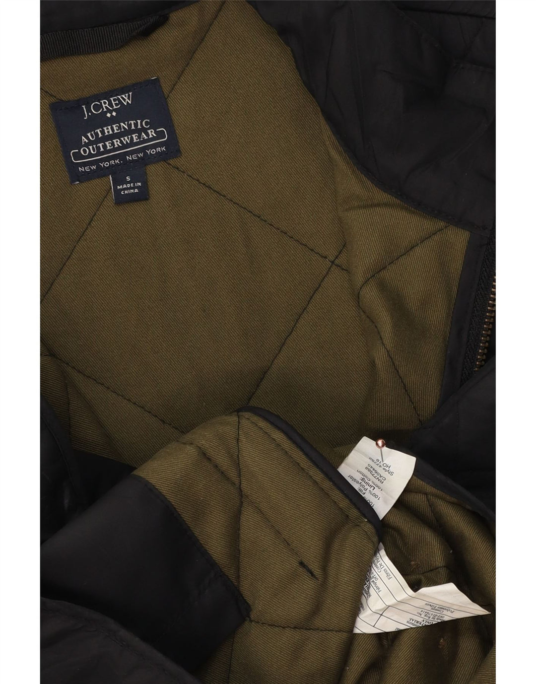 J. CREW Herre Quilted Gilet UK 36 Small Black Polyester