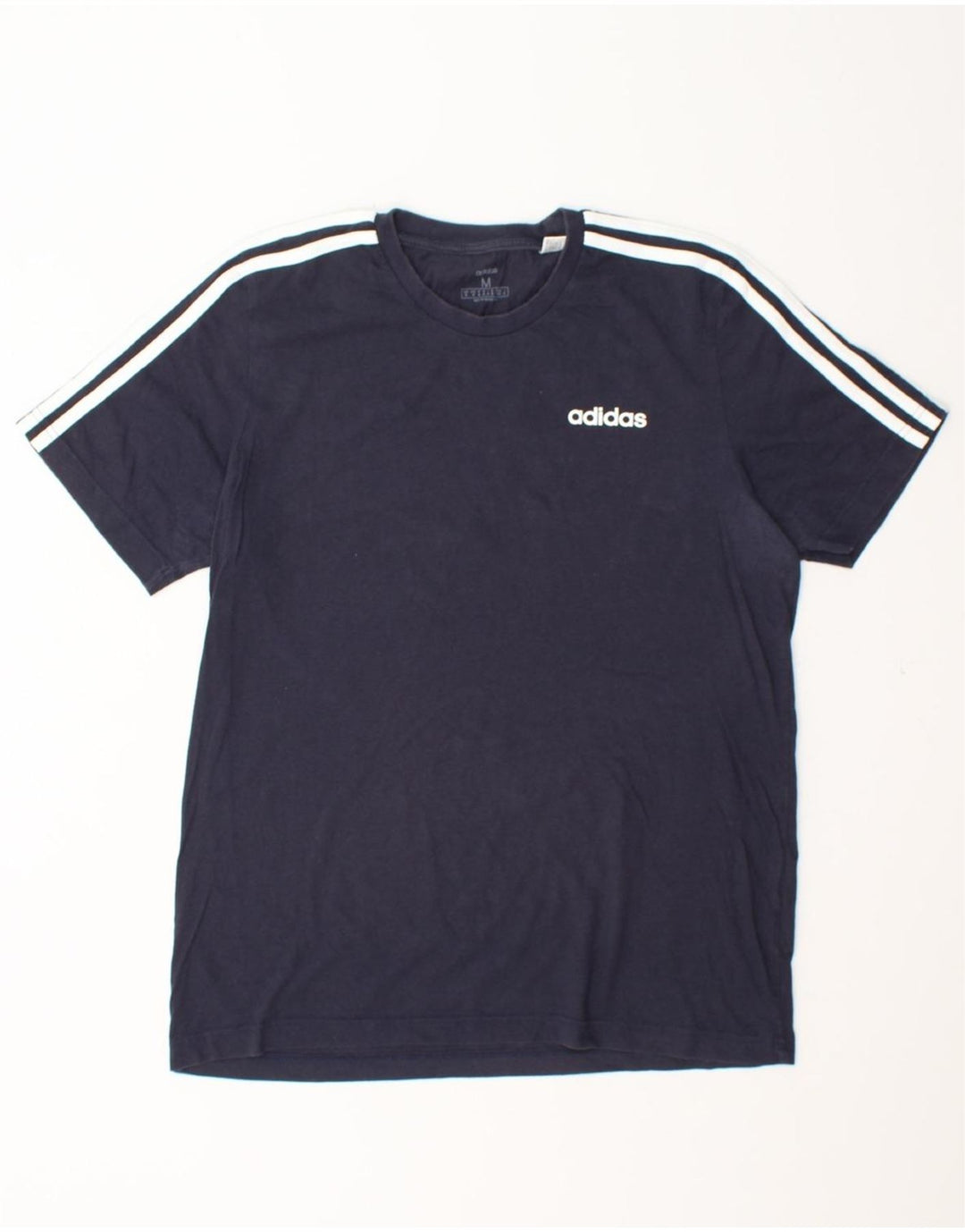 ADIDAS Mens T-Shirt Top Medium Navy Blue Cotton Vintage Adidas and Second-Hand Adidas from Messina Hembry 