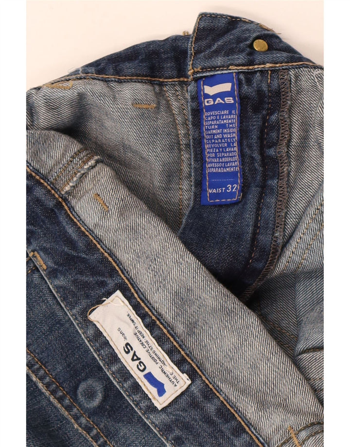 GAS Herre Distressed Bootcut Jeans W32 L34 Blå