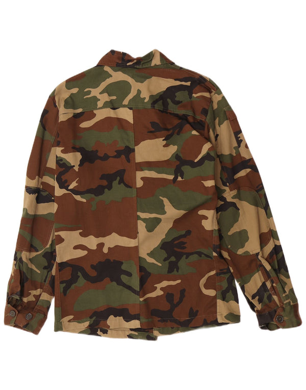 Vintage Herre Military Jacket EU 50 Large Khaki Camouflage Cotton Army