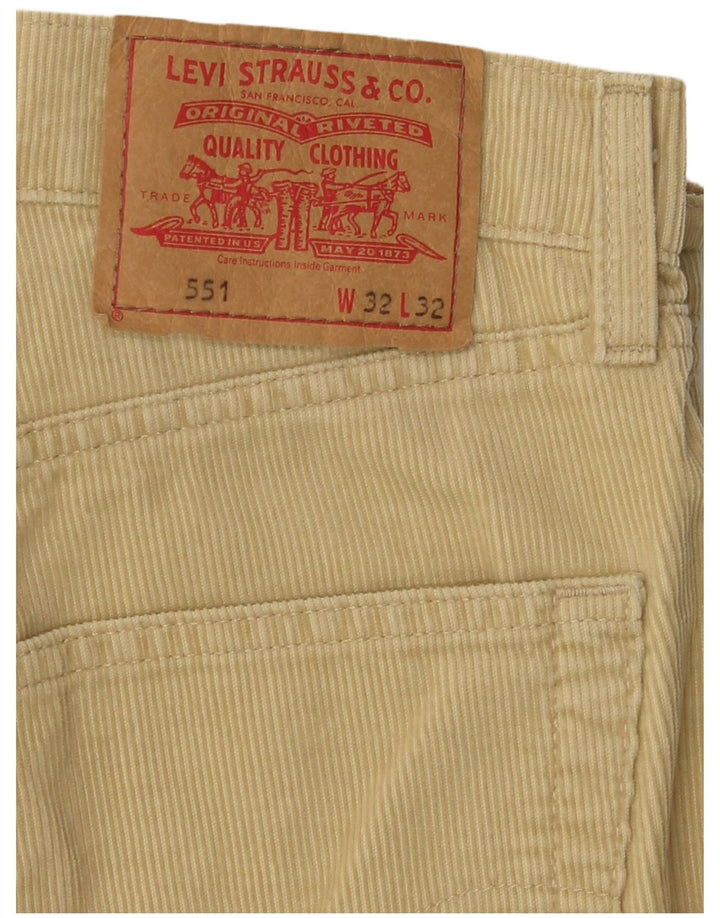 LEVI'S Herre 551 Loose Fit Corduroy Bukser W32 L32 Beige Bomuld