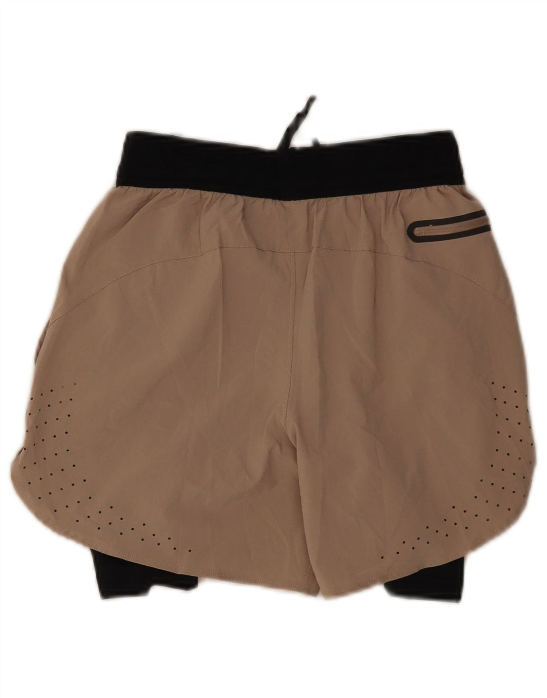 Nike sportsshorts til kvinder UK 8 Small Beige Colourblock Polyester