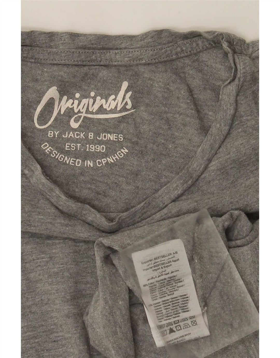 Jack & Jones herre T-shirt top mellemgrå bomuld
