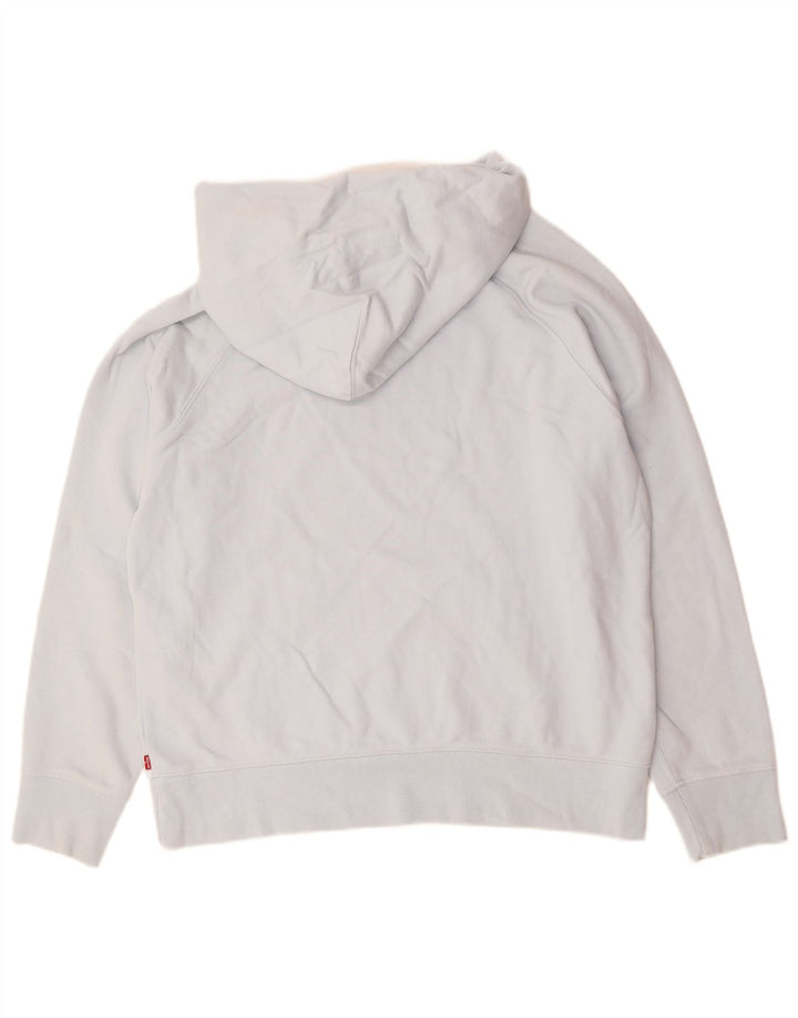 Levi's Graphic Oversized Hoodie Jumper UK 10 Small Blue Bomuld