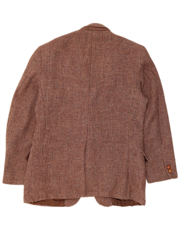 Harris Tweed Herre 2-knaps blazerjakke UK 36 Small Brown Houndstooth