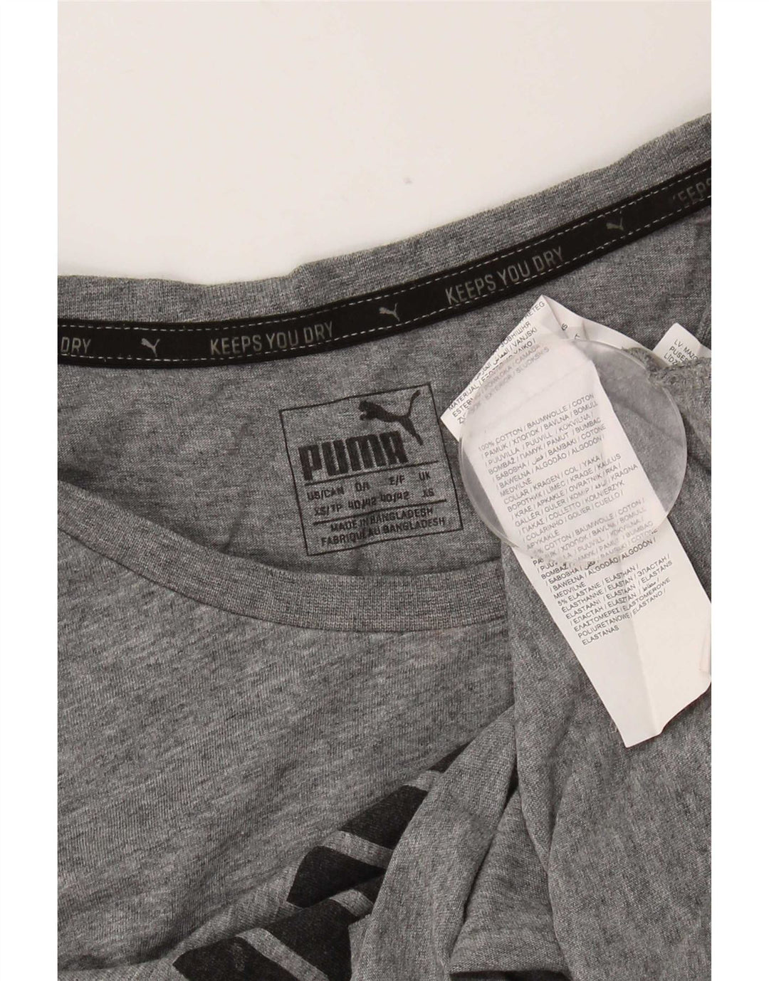 Puma Herre Grafisk T-Shirt Top XS Grå Bomuld