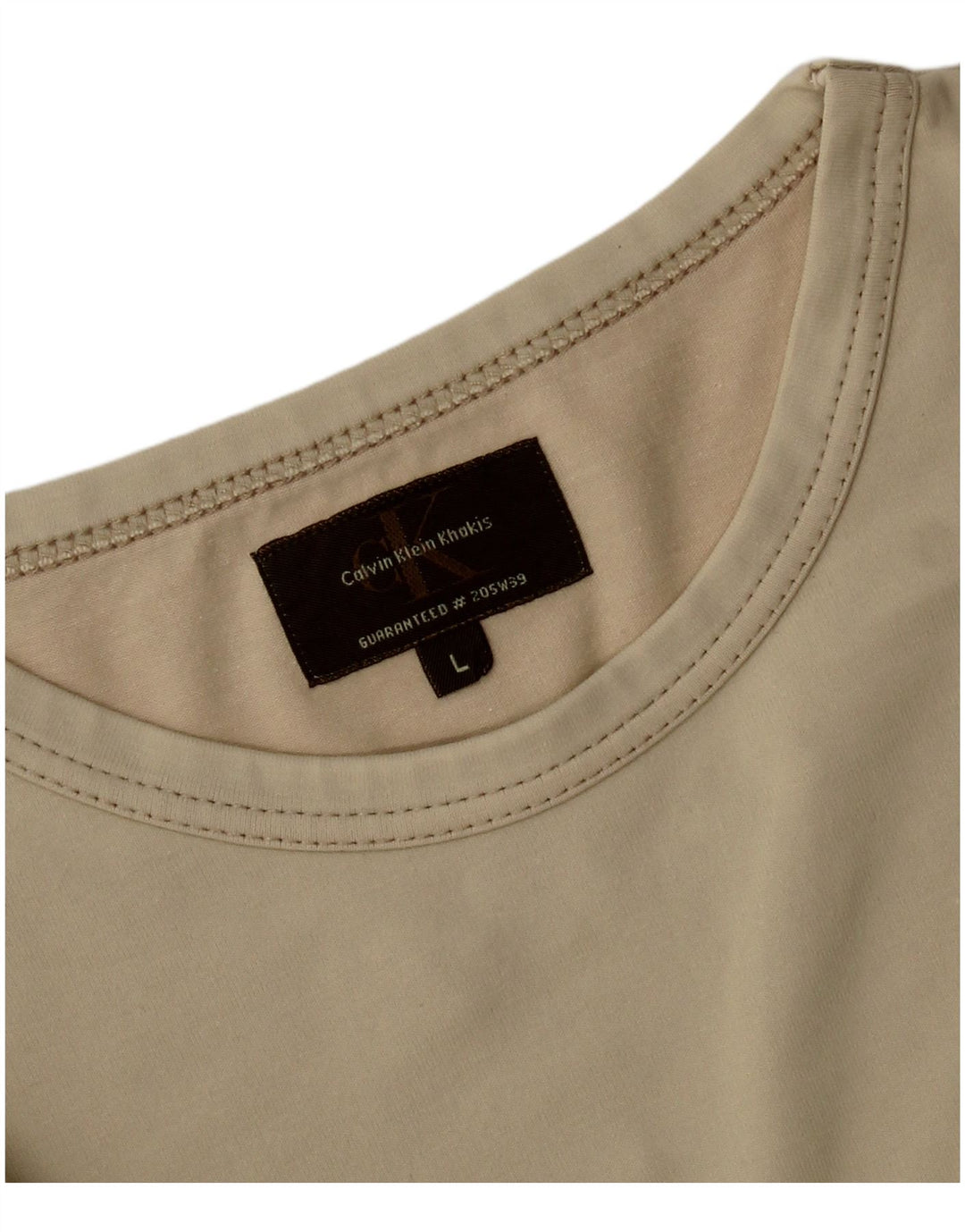 CALVIN KLEIN Herre Khakis T-Shirt Top Large Khaki