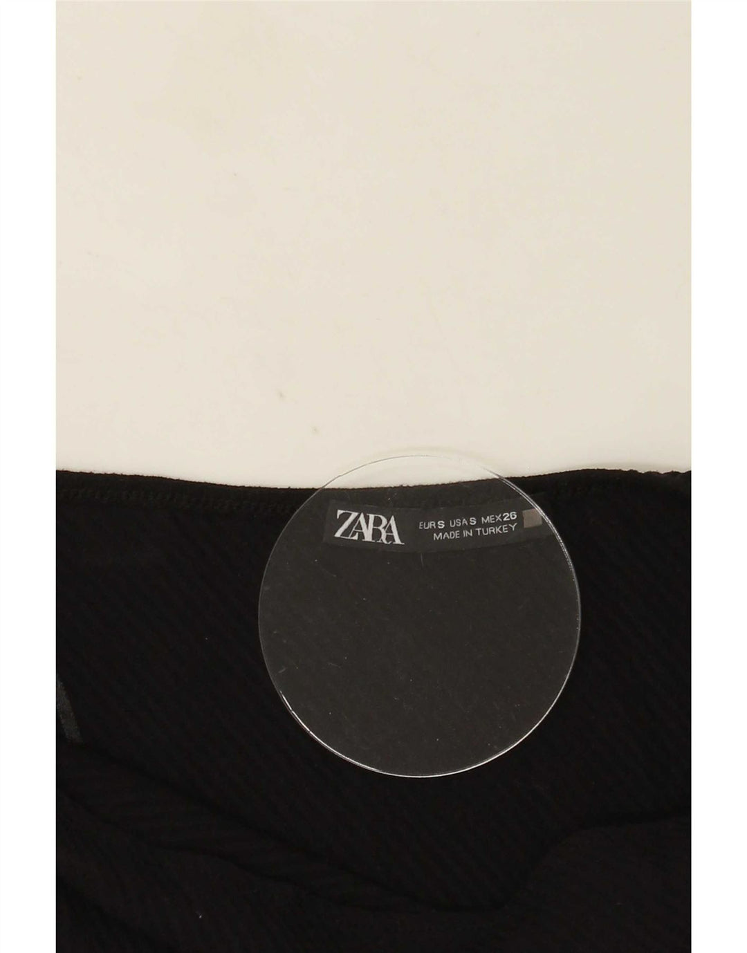 Zara Womens One Shoulder Crop Top UK 8 Small Black