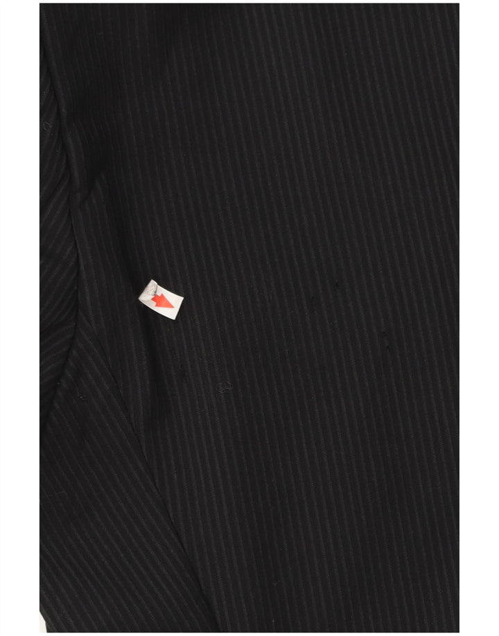Hugo Boss Herre 2-knaps blazerjakke EU 54 2XL sort nålestribet jomfruuld