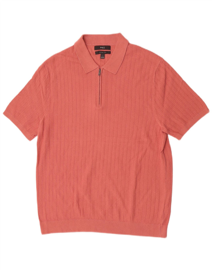 Marks & Spencer Polo Shirt til mænd Stor Pink Bomuld
