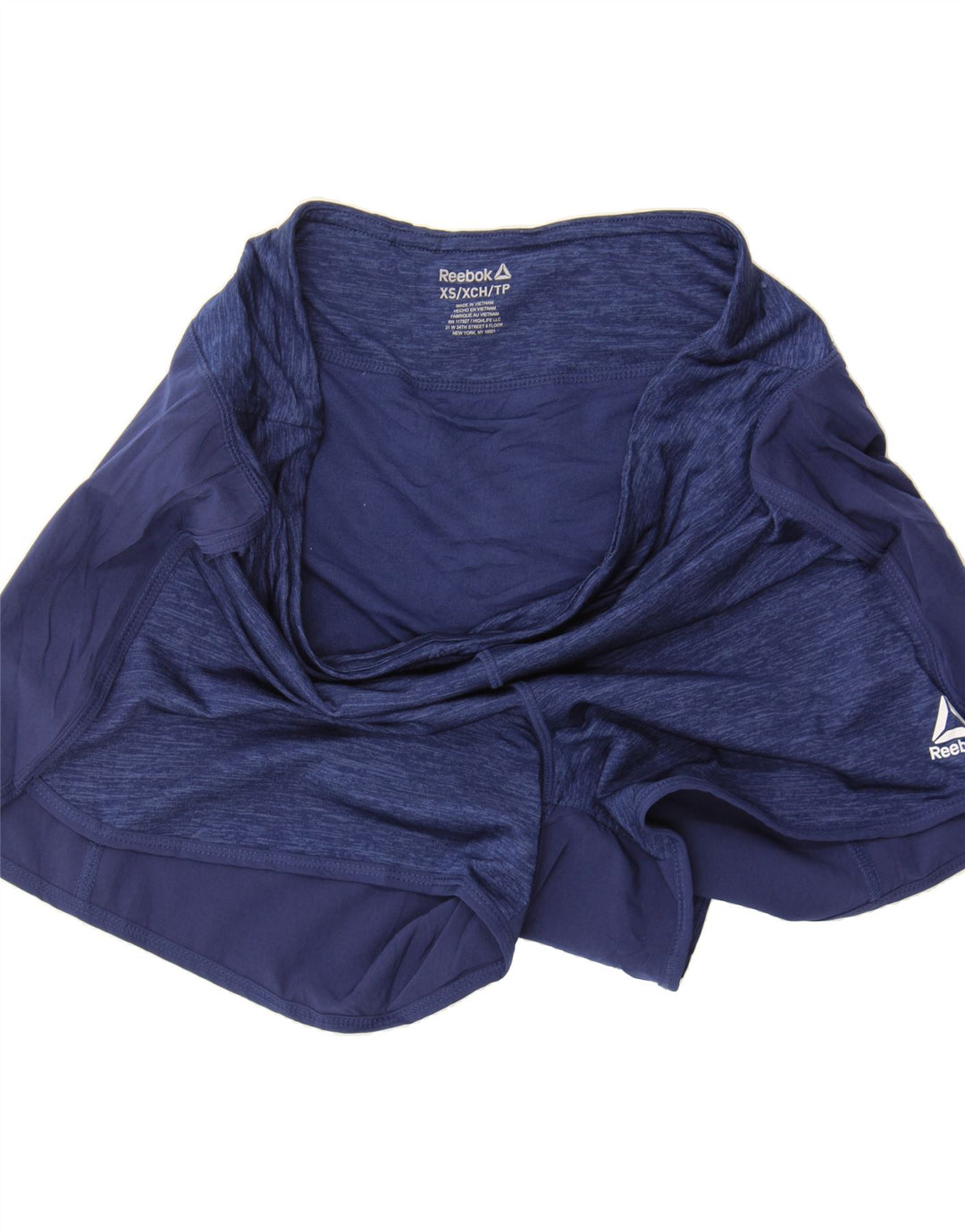 REEBOK Womens Graphic Sport Shorts UK 6 XS  Navy Blue Polyester Vintage Reebok and Second-Hand Reebok from Messina Hembry 