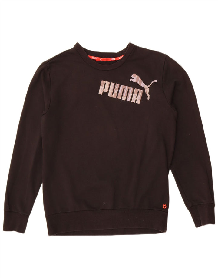 Puma Herre Grafisk Sweatshirt Jumper Medium Sort Bomuld
