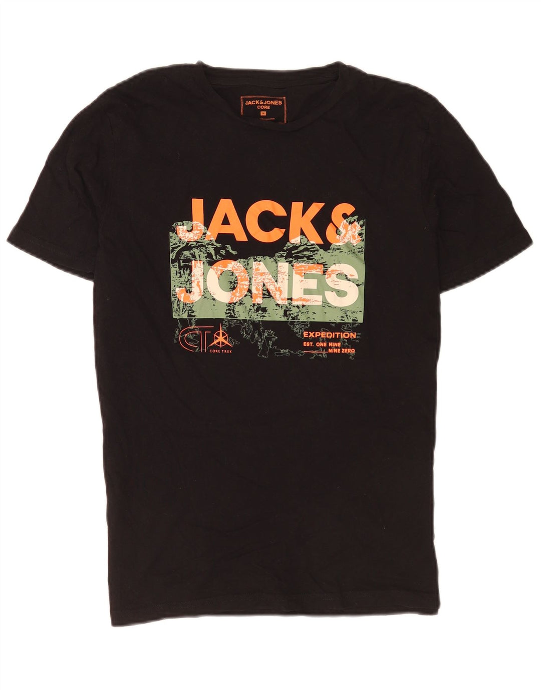 Jack & Jones Herre grafisk T-shirt Top Medium Sort Bomuld