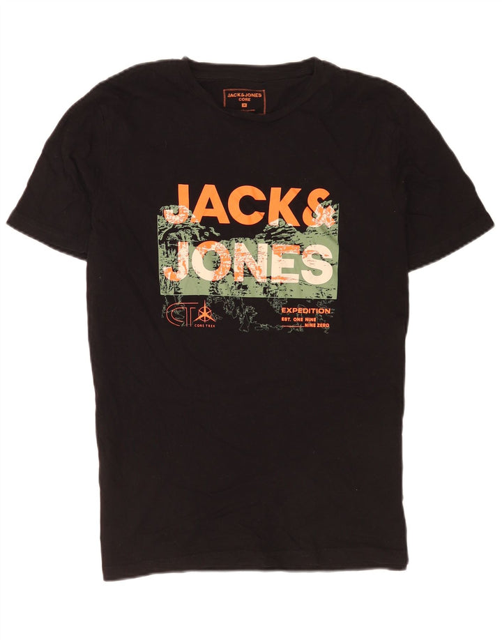 Jack & Jones Herre grafisk T-shirt Top Medium Sort Bomuld