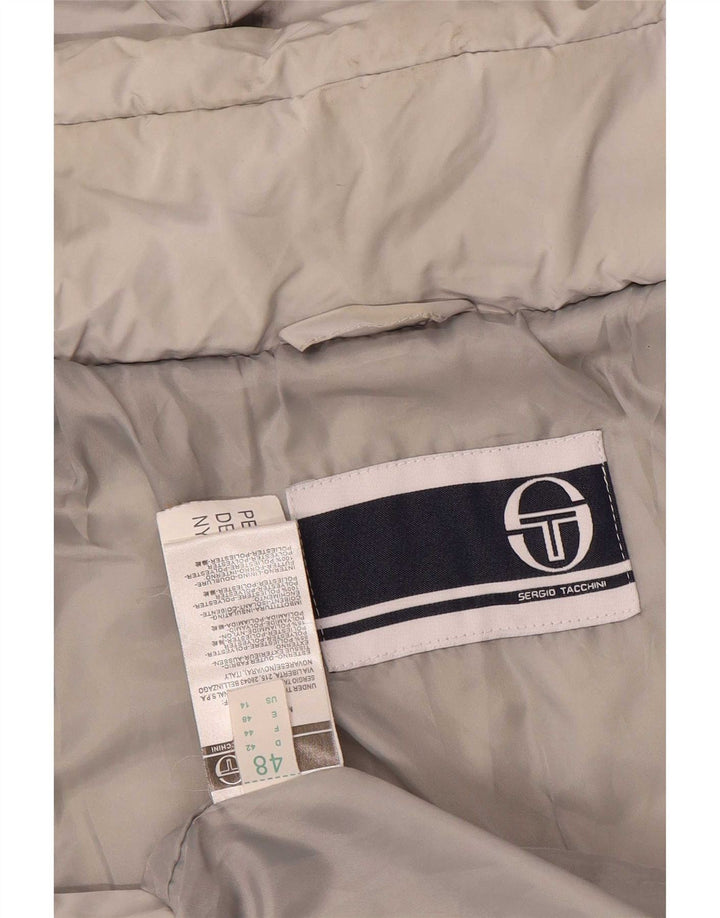 Sergio Tacchini, polstret hættejakke til kvinder, US 14 XL, grå polyester