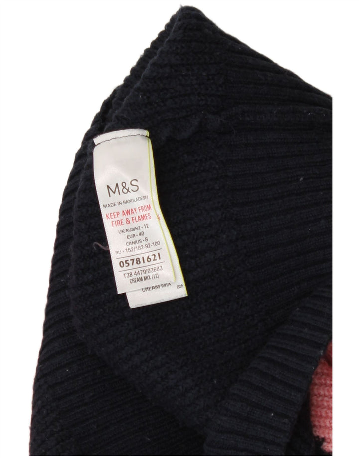 Marks & Spencer Dame Turtle Neck Jumper Sweater UK 12 Medium Multicoloure