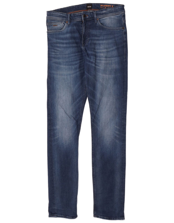 Hugo Boss Dame Delaware Slim Jeans W32 L34 Blå Bomuld