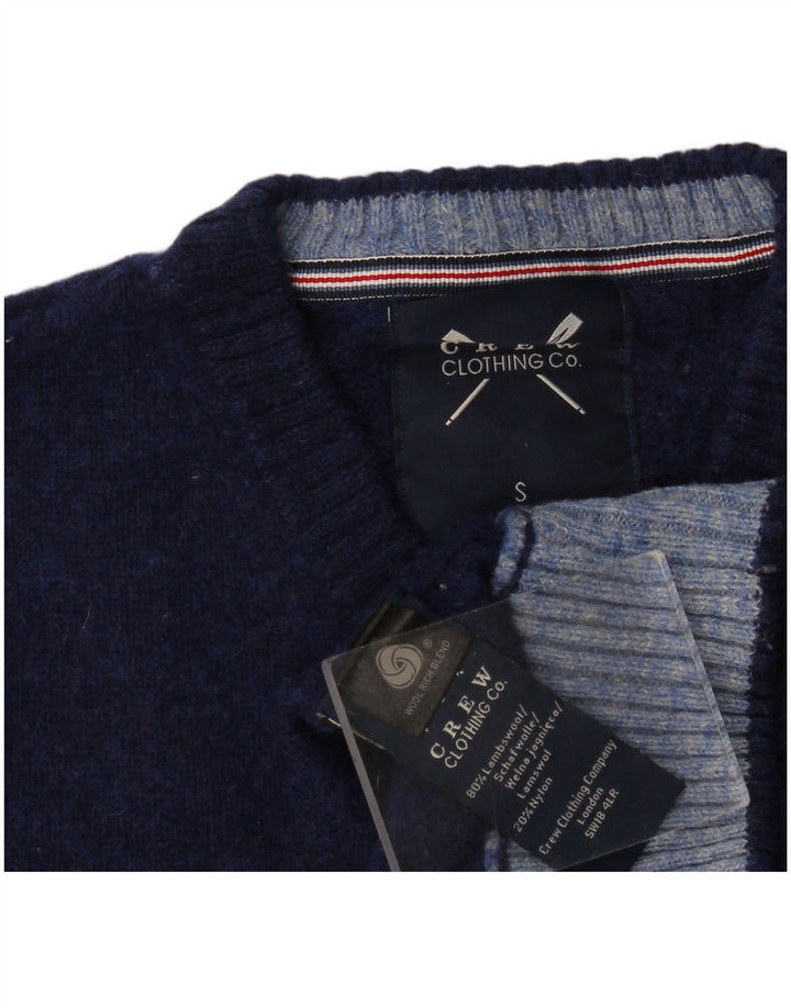 Besætningstøj Herre V-hals sweater lille marineblå lammeuld