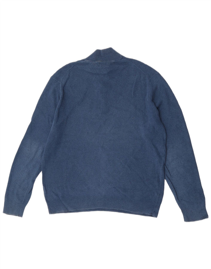 Massimo Dutti Herre Zip Neck Jumper Sweater XL Blå