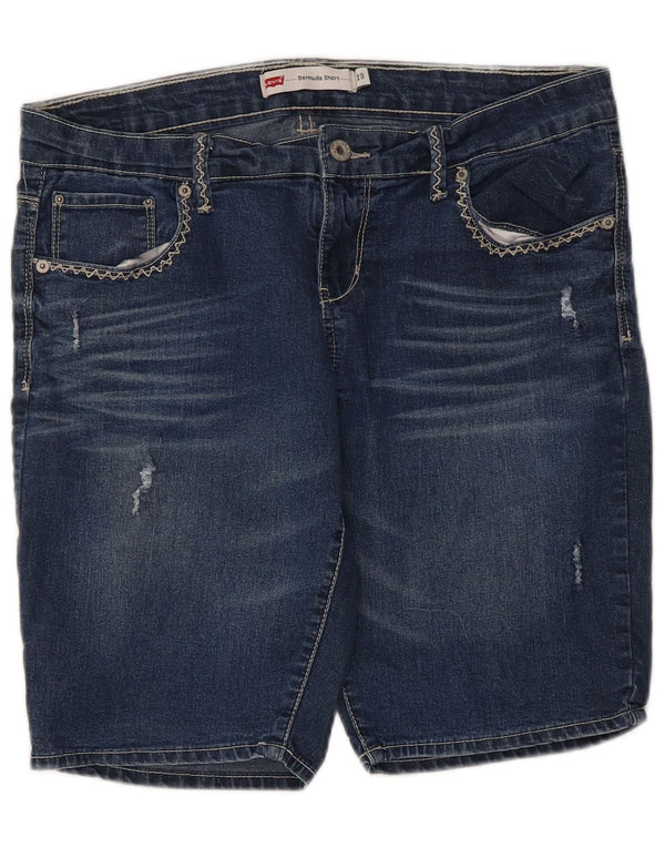 Levi's Girls Denim Bermuda Shorts 12-13 Years W34  Blue Cotton