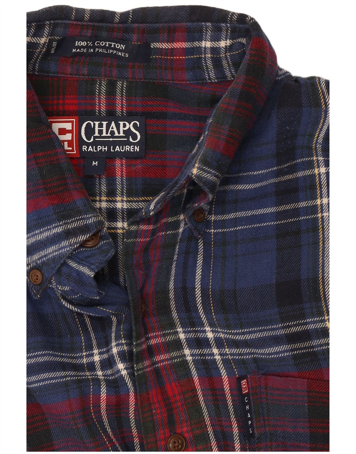 Chaps Ralph Lauren Herre Flannel skjorte Medium Navy Blue Ternet bomuld