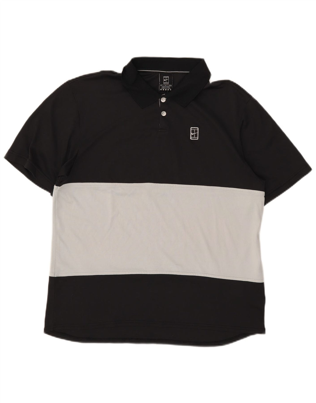 Nike Poloshirt til mænd, lille sort Colourblock Polyester