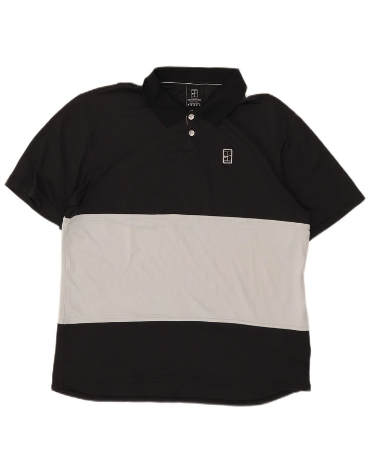 Nike Poloshirt til mænd, lille sort Colourblock Polyester
