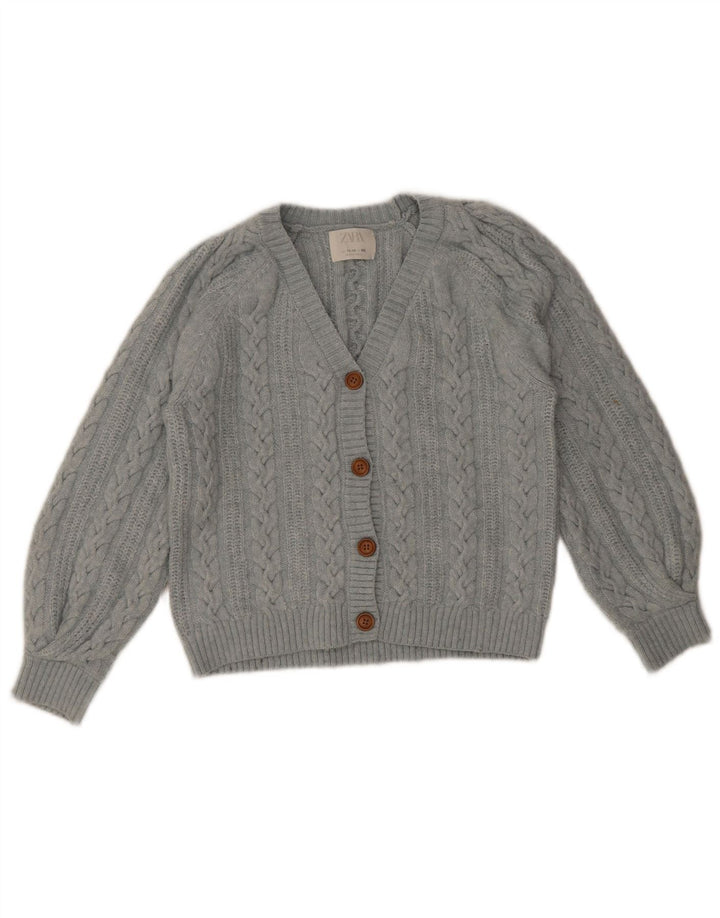 Zara Pige Cardigan Sweater 11-12 År Blå Polyester