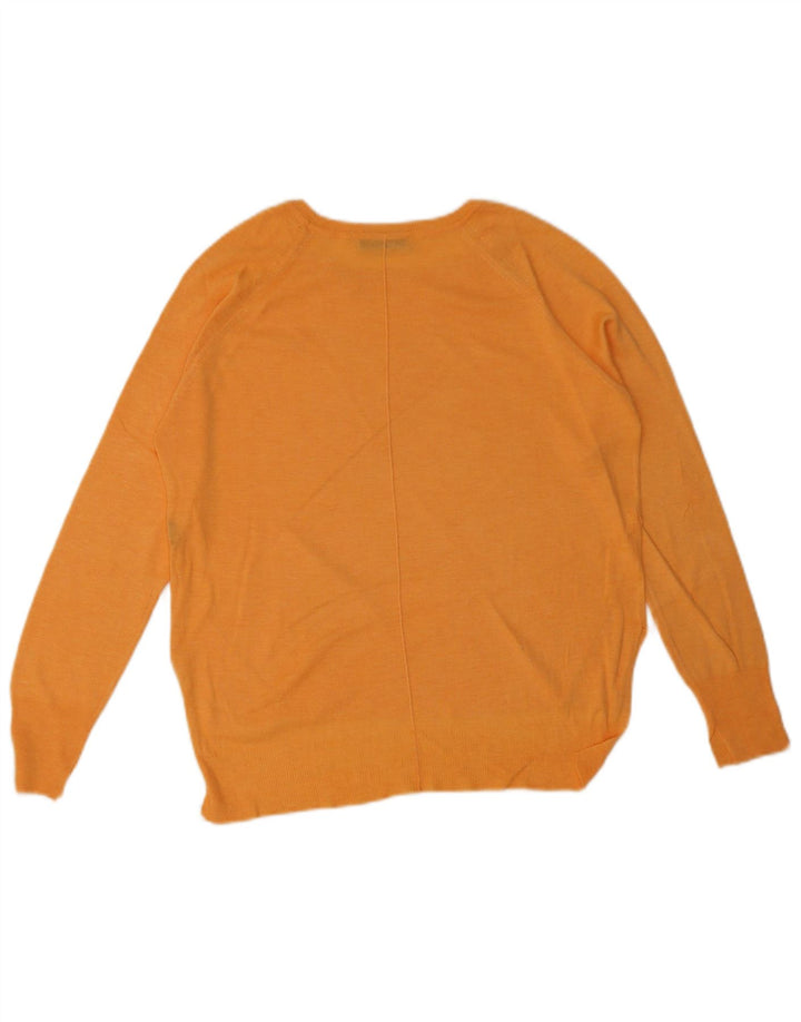 Zara Dame Boat Neck Jumper Sweater UK 14 Medium Orange